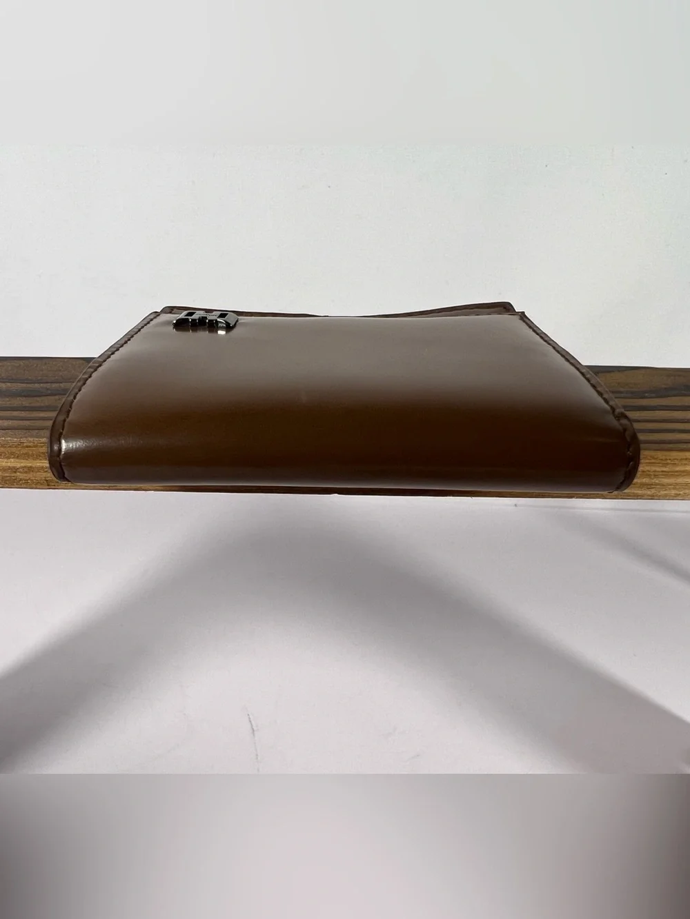 1257: Salvatore Ferragamo Gancini Leather Coin Wallet Brown